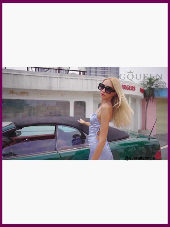 Oversized Square Frame Sunglasses Retro Vintage Trendy Shades main image 4